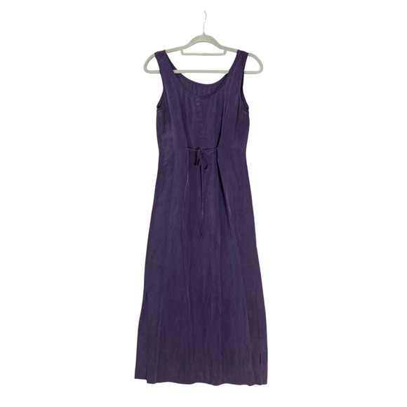 Womens Purple Faux Suede‎ Maxi Dress Jacket Set Size 6 Evening Church Modest Vtg - Picture 6 of 12